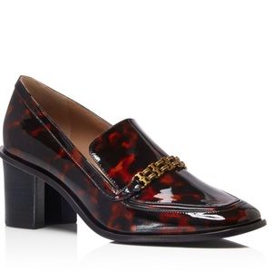 Tory Burch Gemini Link Printed Patent Mid-heel Loafer